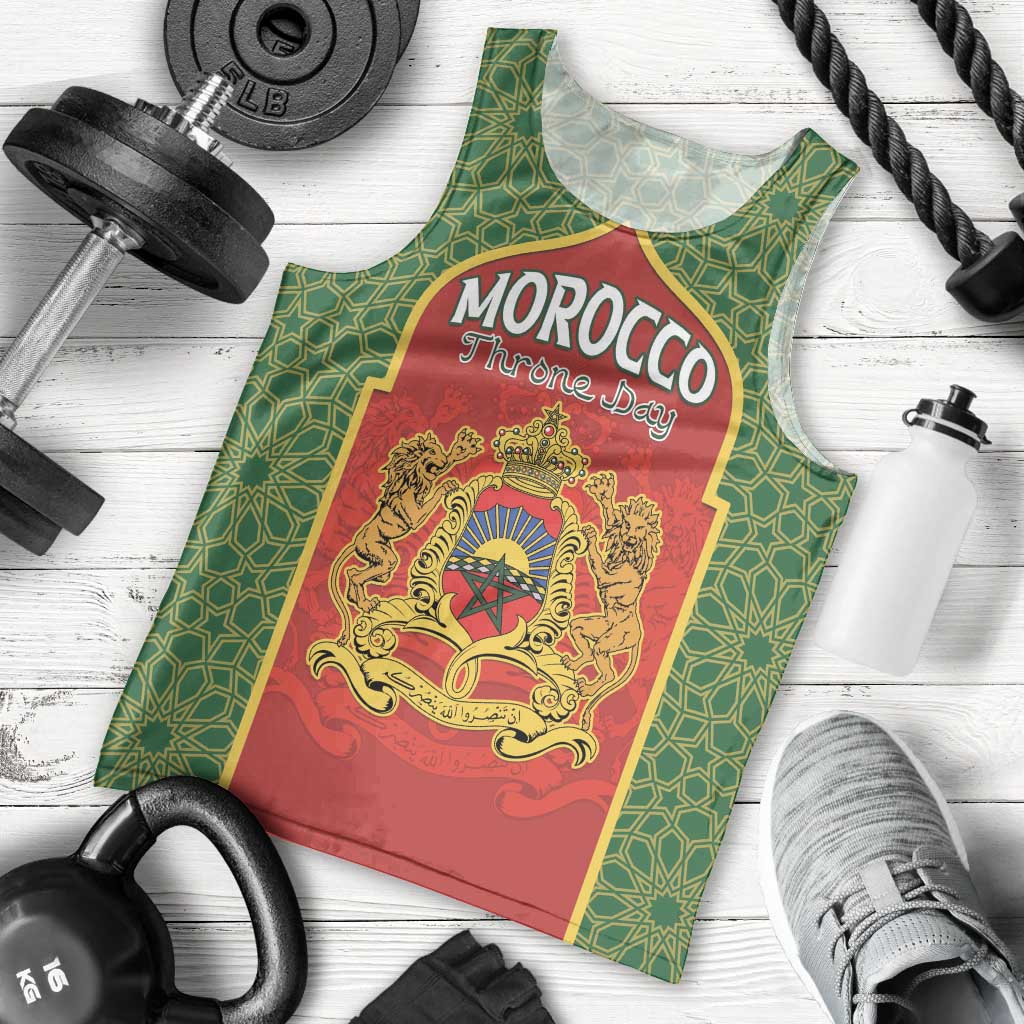 Personalized Morocco Throne Day Men Tank Top King Lion Coat Of Arms