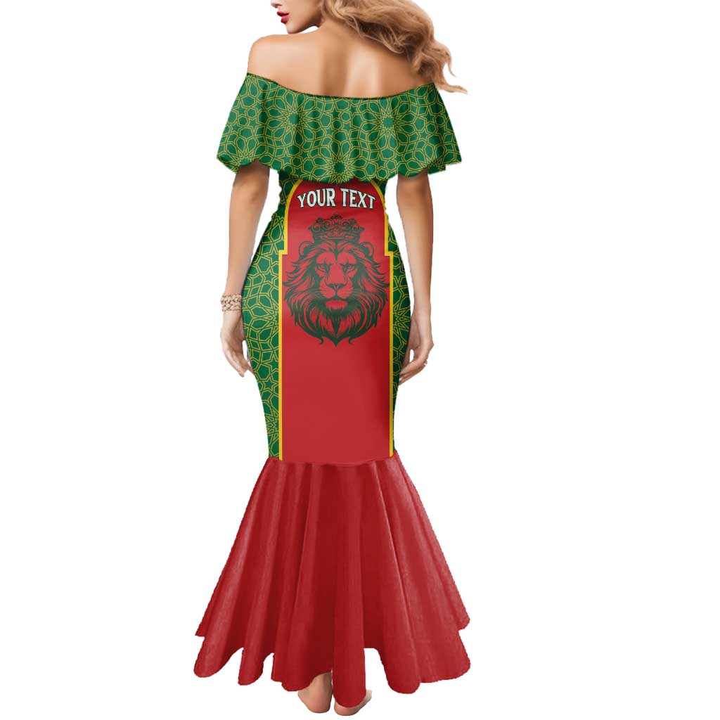 Personalized Morocco Throne Day Mermaid Dress King Lion Coat Of Arms