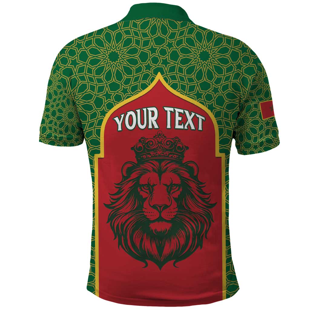 Personalized Morocco Throne Day Polo Shirt King Lion Coat Of Arms