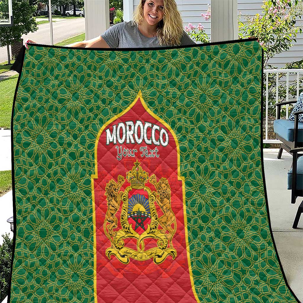 Personalized Morocco Throne Day Quilt King Lion Coat Of Arms