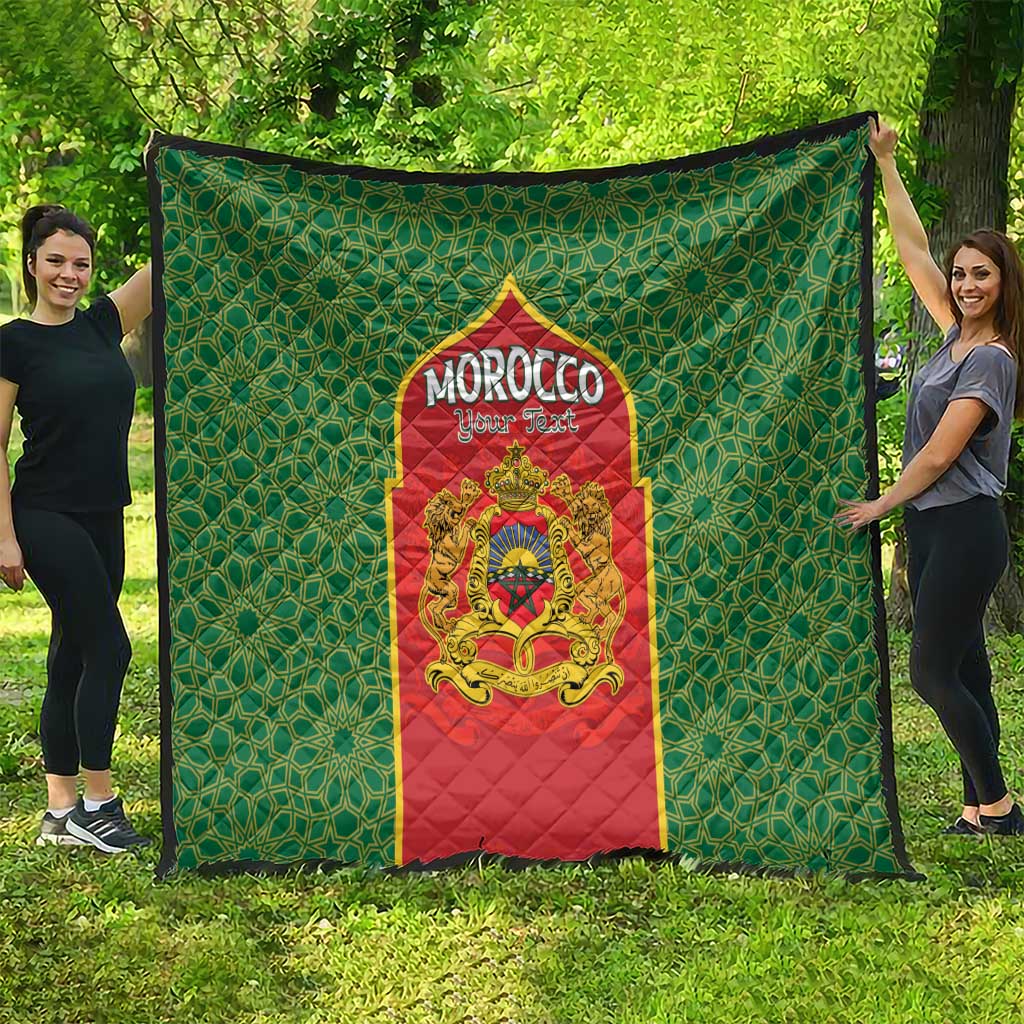 Personalized Morocco Throne Day Quilt King Lion Coat Of Arms