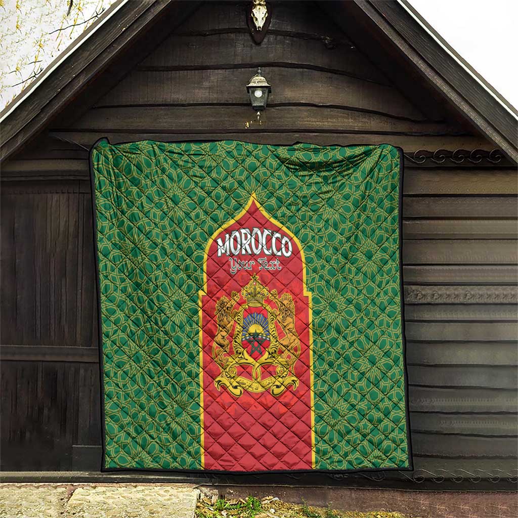 Personalized Morocco Throne Day Quilt King Lion Coat Of Arms