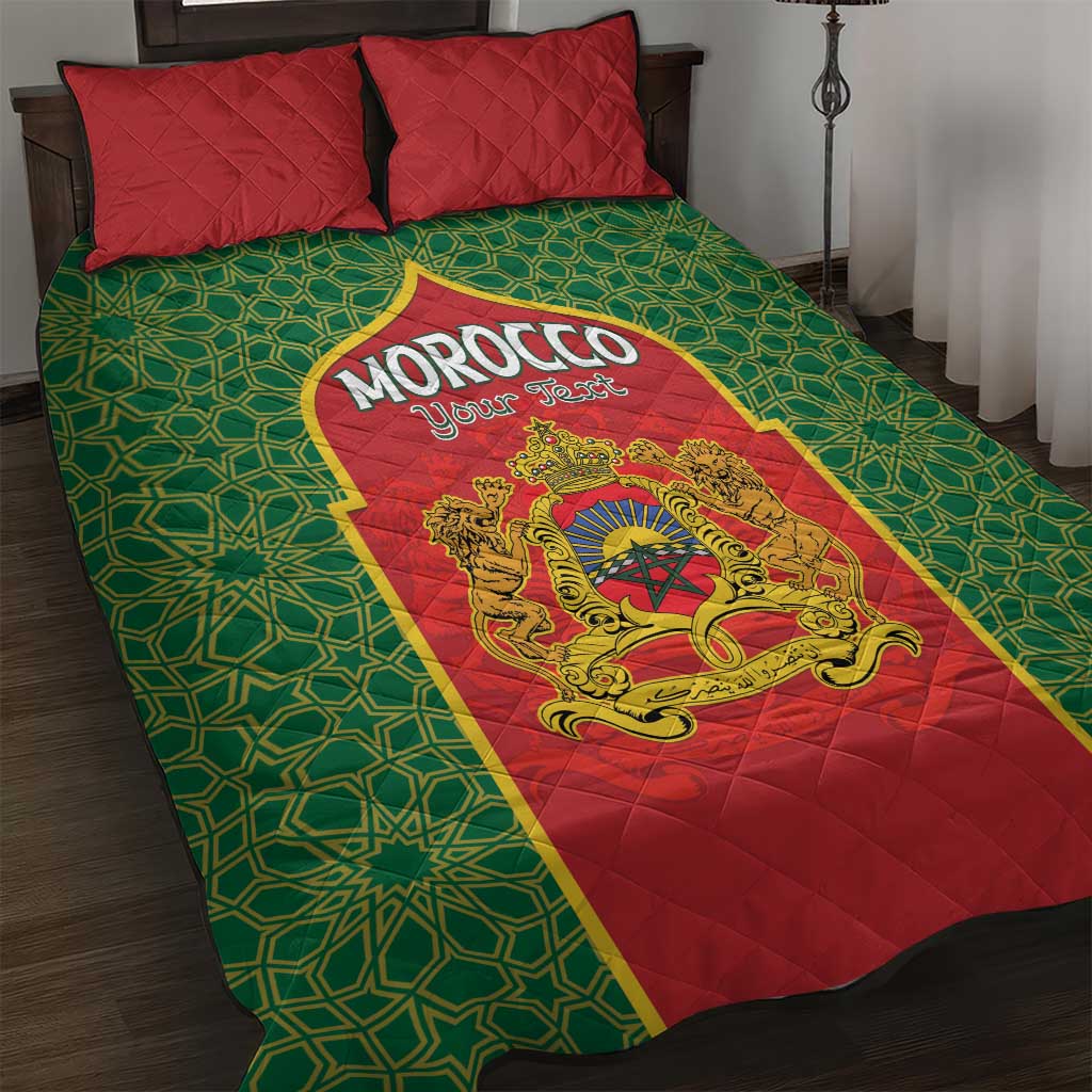 Personalized Morocco Throne Day Quilt Bed Set King Lion Coat Of Arms