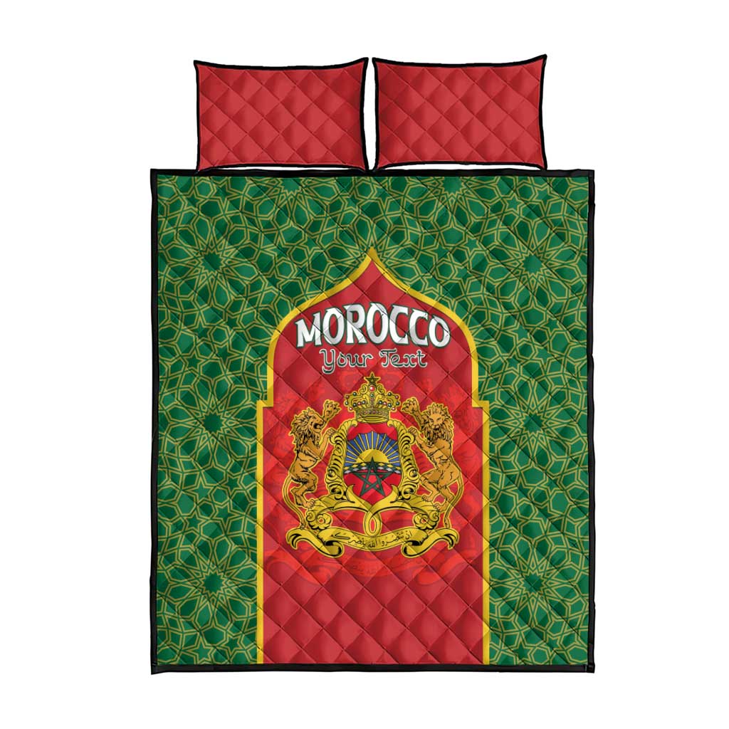 Personalized Morocco Throne Day Quilt Bed Set King Lion Coat Of Arms