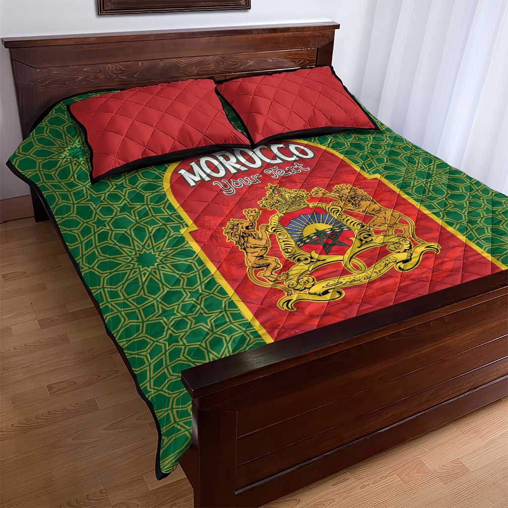 Personalized Morocco Throne Day Quilt Bed Set King Lion Coat Of Arms
