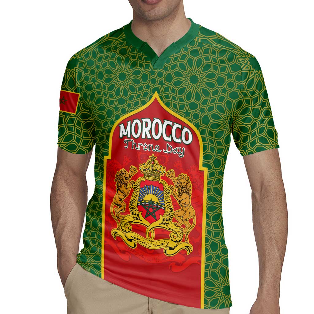 Personalized Morocco Throne Day Rugby Jersey King Lion Coat Of Arms