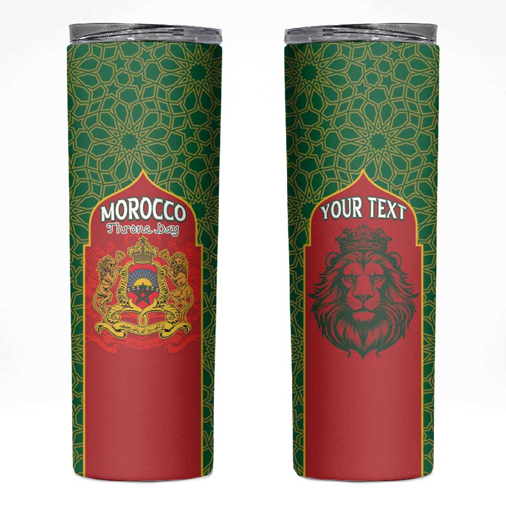 Personalized Morocco Throne Day Skinny Tumbler King Lion Coat Of Arms