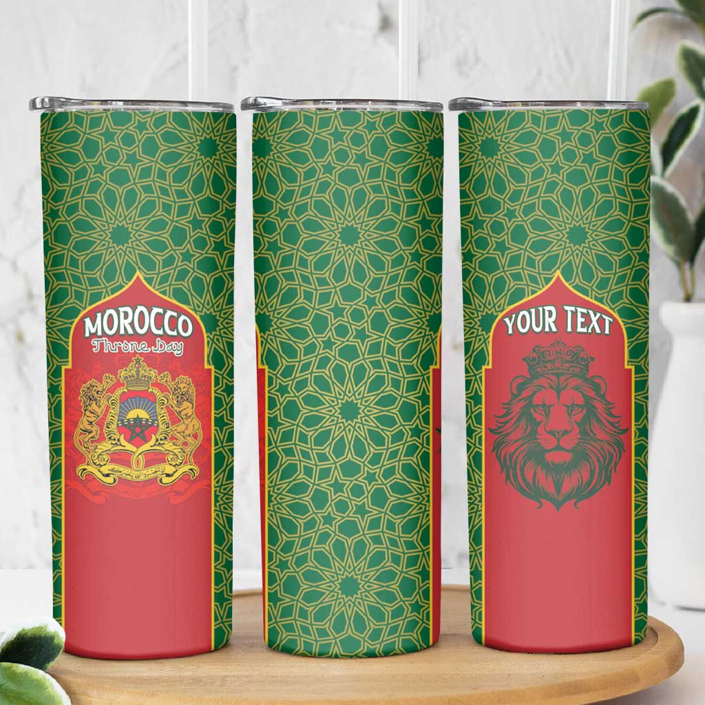 Personalized Morocco Throne Day Skinny Tumbler King Lion Coat Of Arms