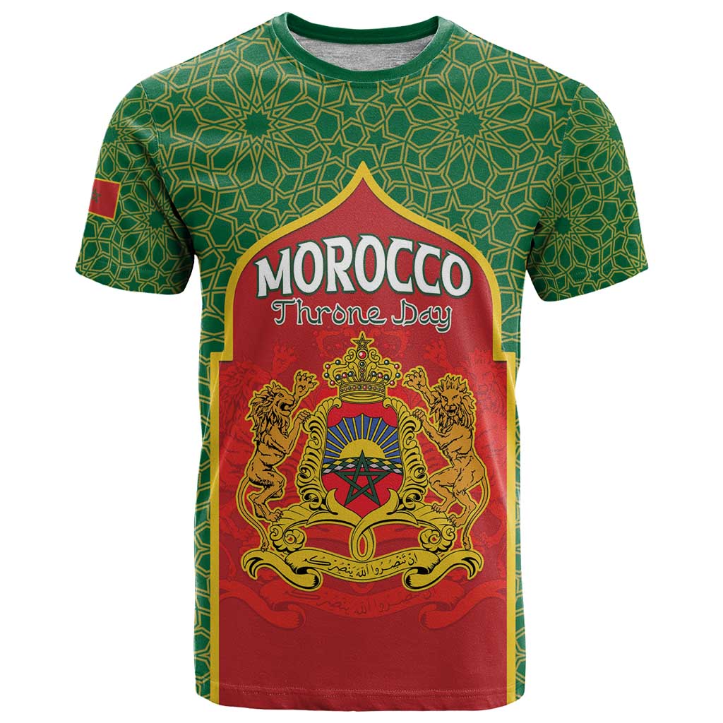 Personalized Morocco Throne Day T Shirt King Lion Coat Of Arms