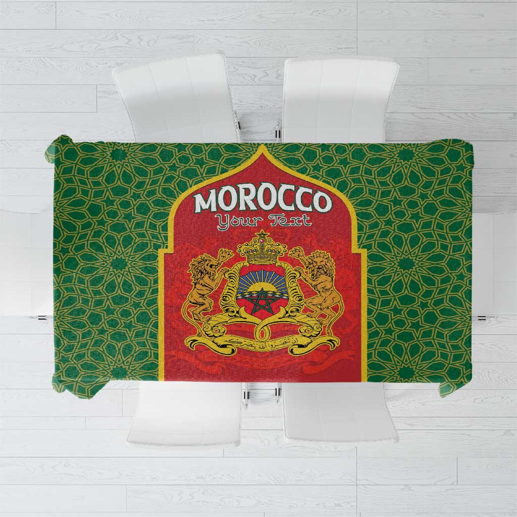 Personalized Morocco Throne Day Tablecloth King Lion Coat Of Arms