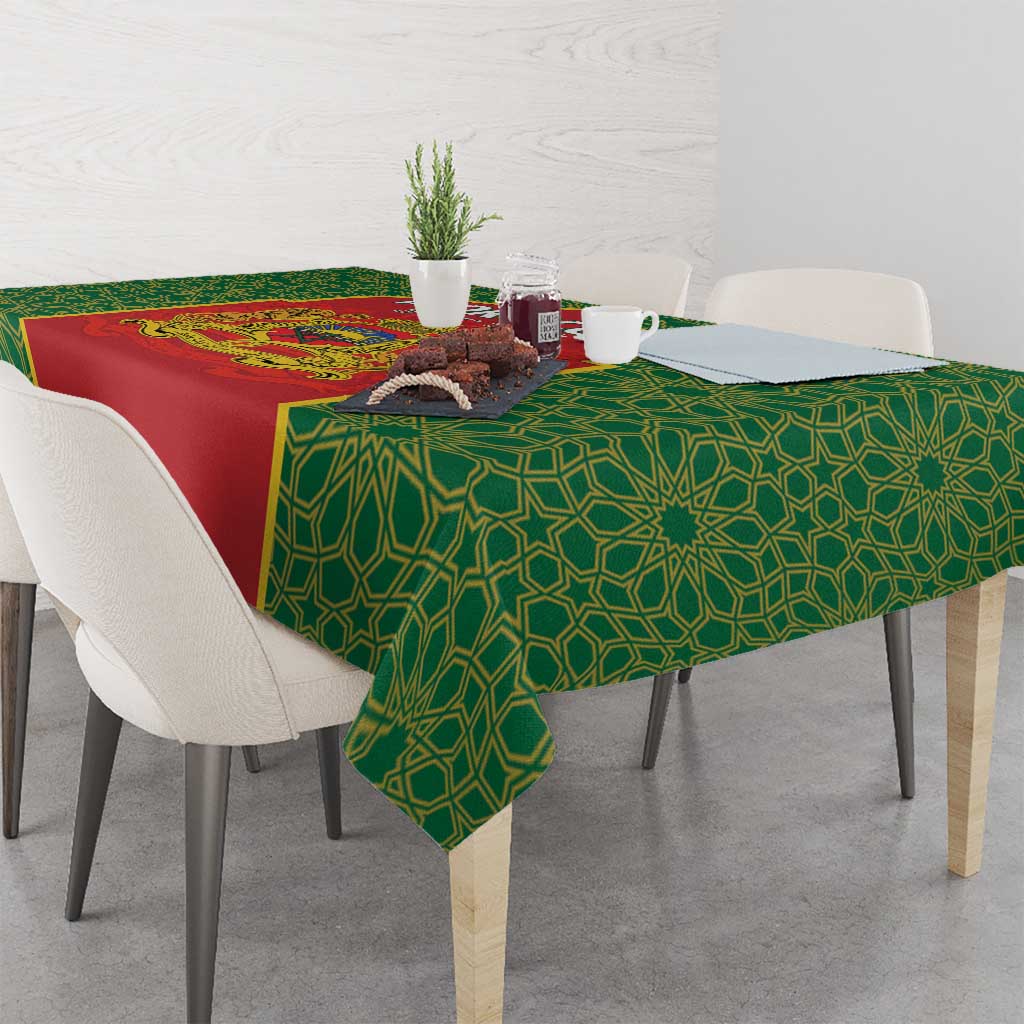 Personalized Morocco Throne Day Tablecloth King Lion Coat Of Arms