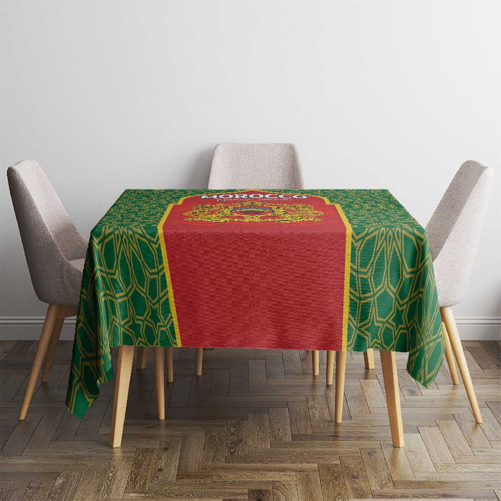 Personalized Morocco Throne Day Tablecloth King Lion Coat Of Arms