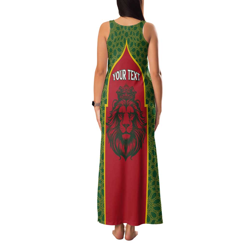 Personalized Morocco Throne Day Tank Maxi Dress King Lion Coat Of Arms