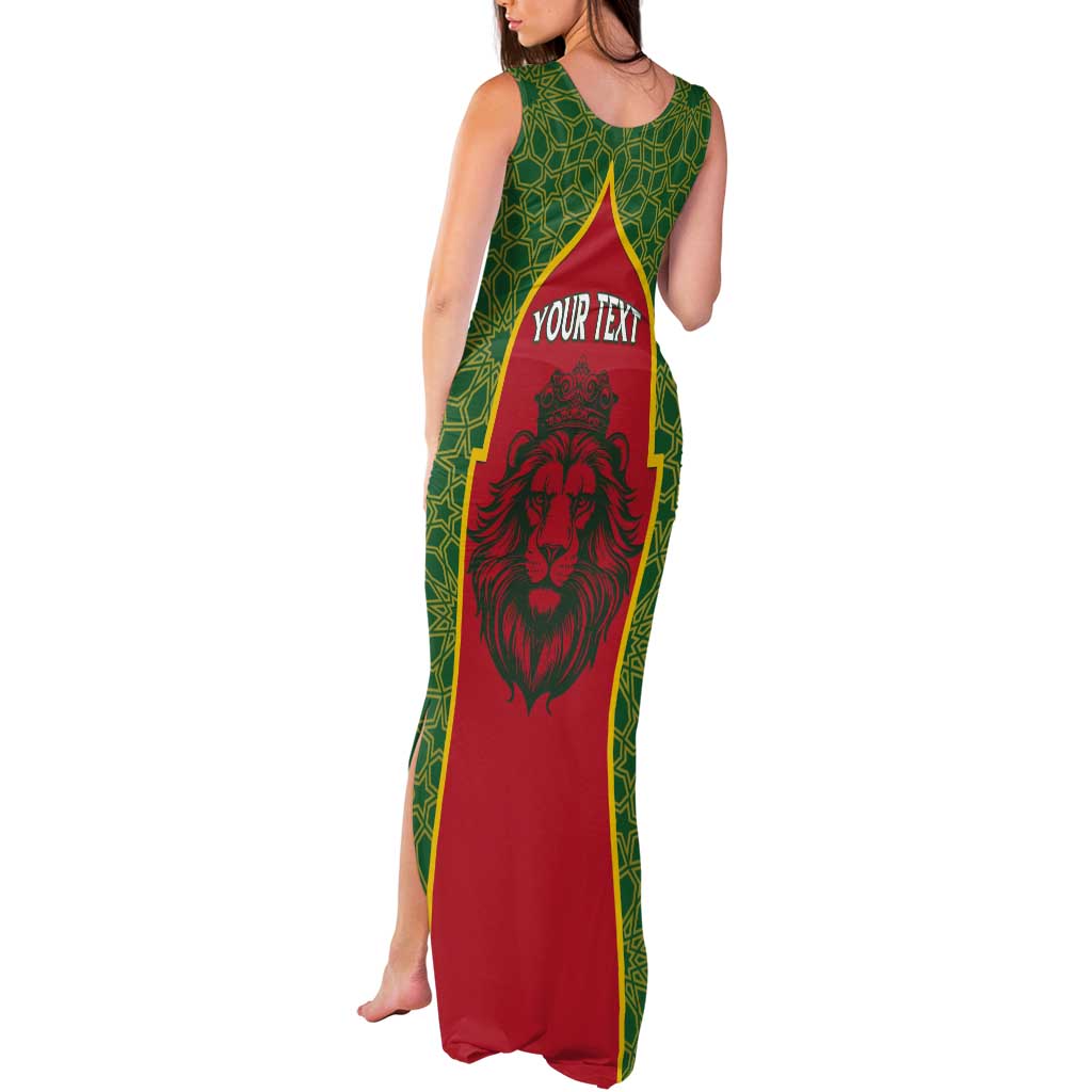 Personalized Morocco Throne Day Tank Maxi Dress King Lion Coat Of Arms