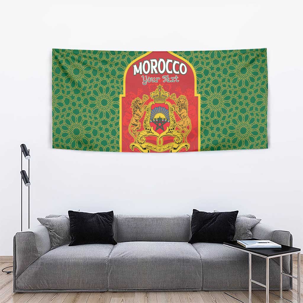Personalized Morocco Throne Day Tapestry King Lion Coat Of Arms