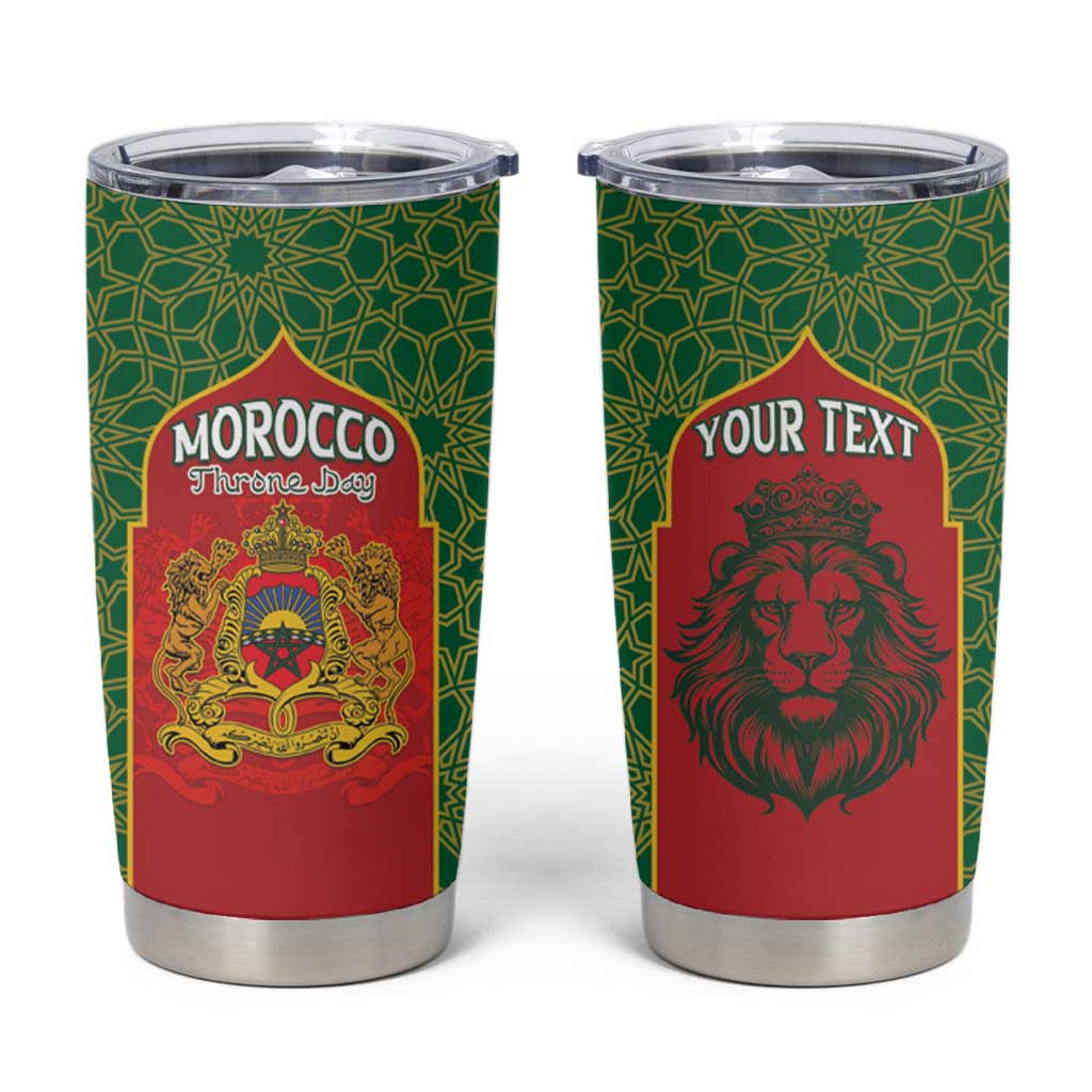 Personalized Morocco Throne Day Tumbler Cup King Lion Coat Of Arms