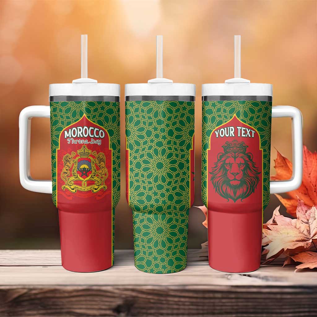 Personalized Morocco Throne Day Tumbler With Handle King Lion Coat Of Arms