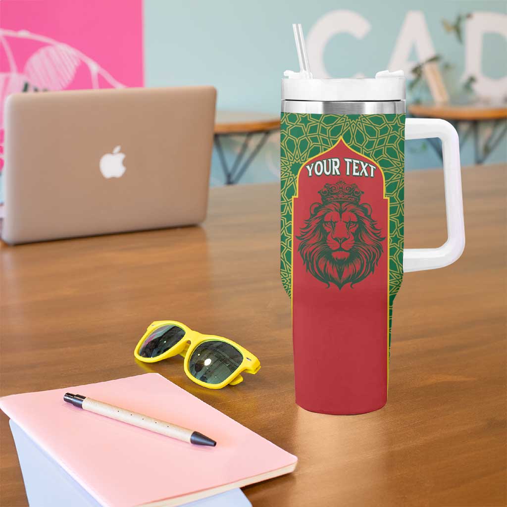 Personalized Morocco Throne Day Tumbler With Handle King Lion Coat Of Arms