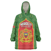 Personalized Morocco Throne Day Wearable Blanket Hoodie King Lion Coat Of Arms
