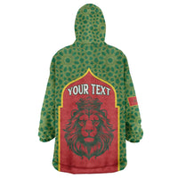 Personalized Morocco Throne Day Wearable Blanket Hoodie King Lion Coat Of Arms