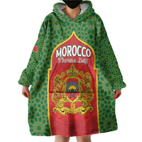 Personalized Morocco Throne Day Wearable Blanket Hoodie King Lion Coat Of Arms