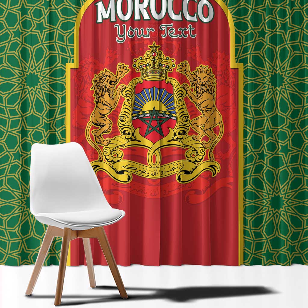 Personalized Morocco Throne Day Window Curtain King Lion Coat Of Arms