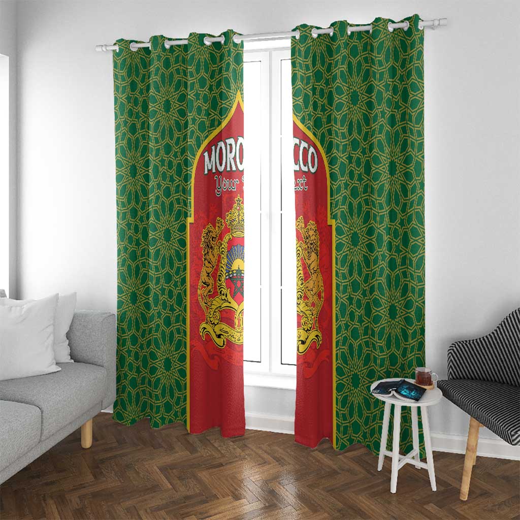 Personalized Morocco Throne Day Window Curtain King Lion Coat Of Arms