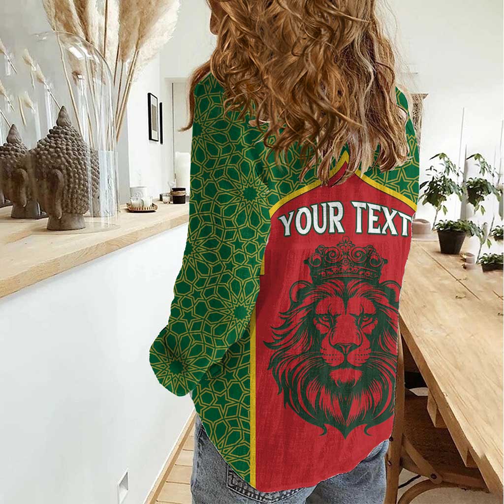 Personalized Morocco Throne Day Women Casual Shirt King Lion Coat Of Arms