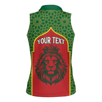 Personalized Morocco Throne Day Women Sleeveless Polo Shirt King Lion Coat Of Arms