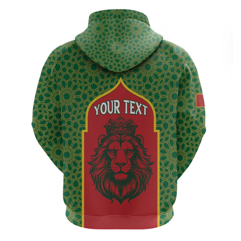Personalized Morocco Throne Day Zip Hoodie King Lion Coat Of Arms