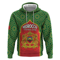 Personalized Morocco Throne Day Zip Hoodie King Lion Coat Of Arms