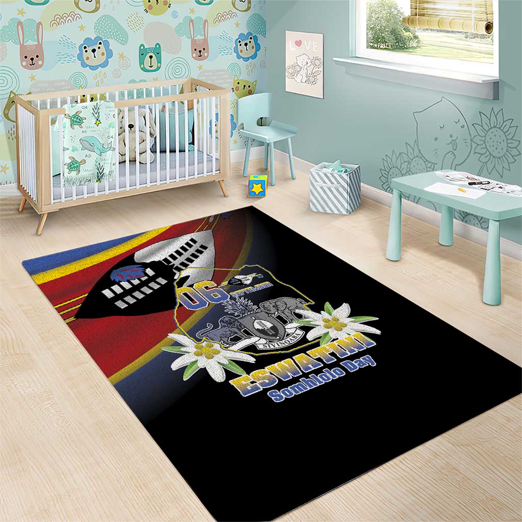 Eswatini Independece Day Area Rug Coat Of Arms With Map - Wonder Print Shop