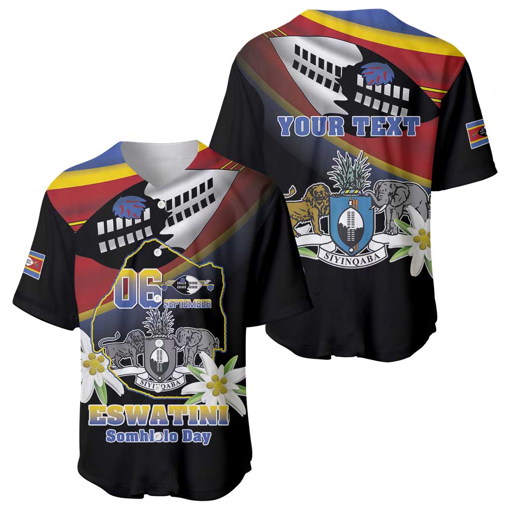 Personalized Eswatini Independece Day Baseball Jersey Coat Of Arms With Map - Wonder Print Shop