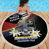 Eswatini Independece Day Beach Blanket Coat Of Arms With Map - Wonder Print Shop