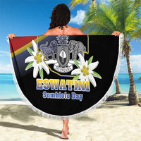Eswatini Independece Day Beach Blanket Coat Of Arms With Map - Wonder Print Shop