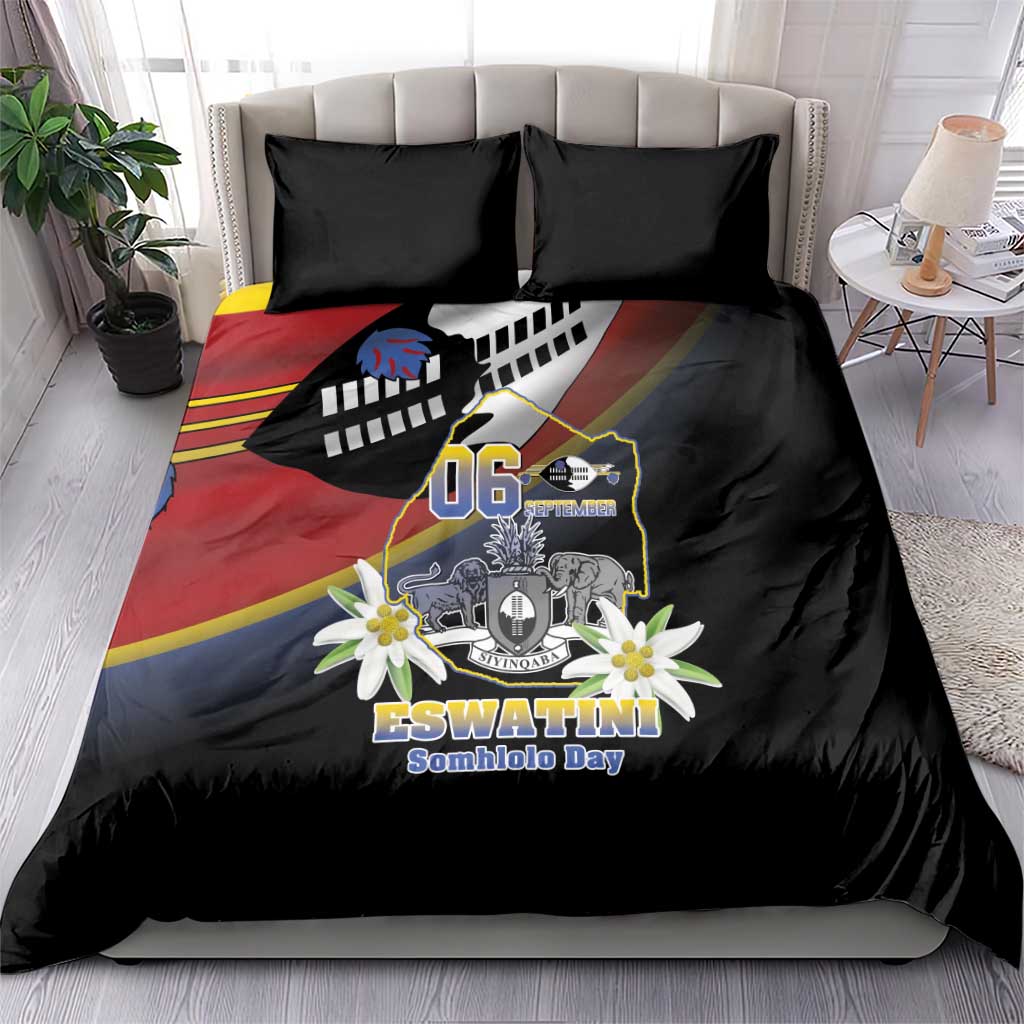 Eswatini Independece Day Bedding Set Coat Of Arms With Map - Wonder Print Shop