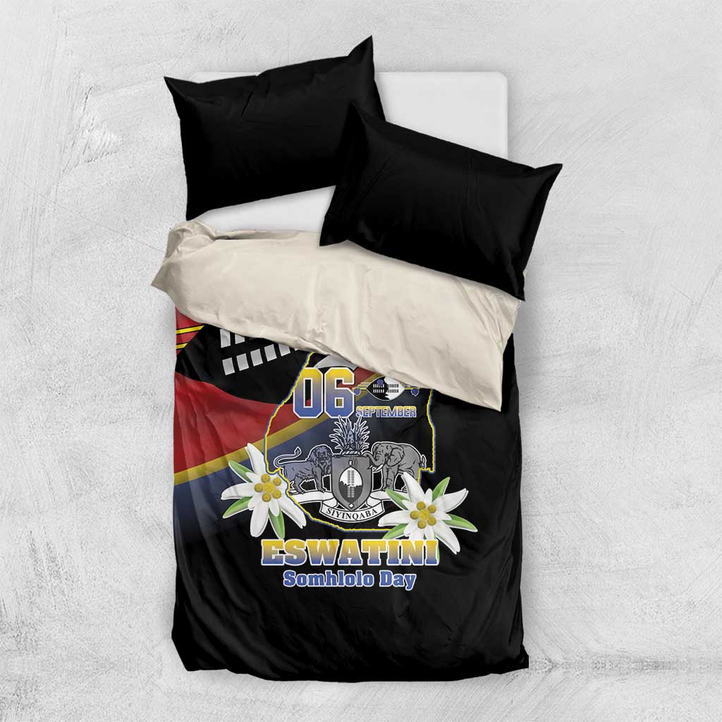 Eswatini Independece Day Bedding Set Coat Of Arms With Map - Wonder Print Shop