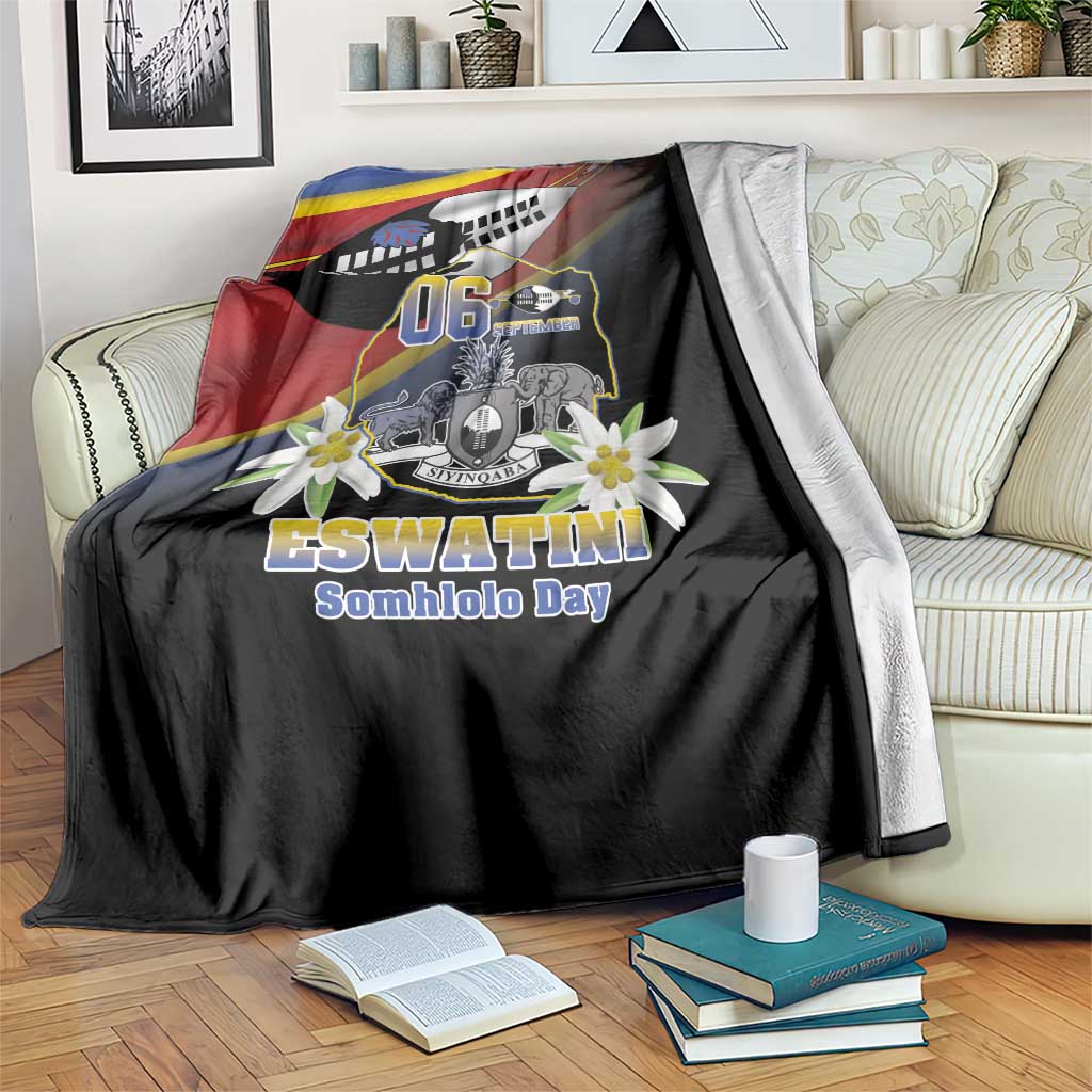 Eswatini Independece Day Blanket Coat Of Arms With Map - Wonder Print Shop
