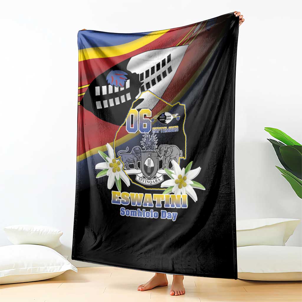 Eswatini Independece Day Blanket Coat Of Arms With Map - Wonder Print Shop