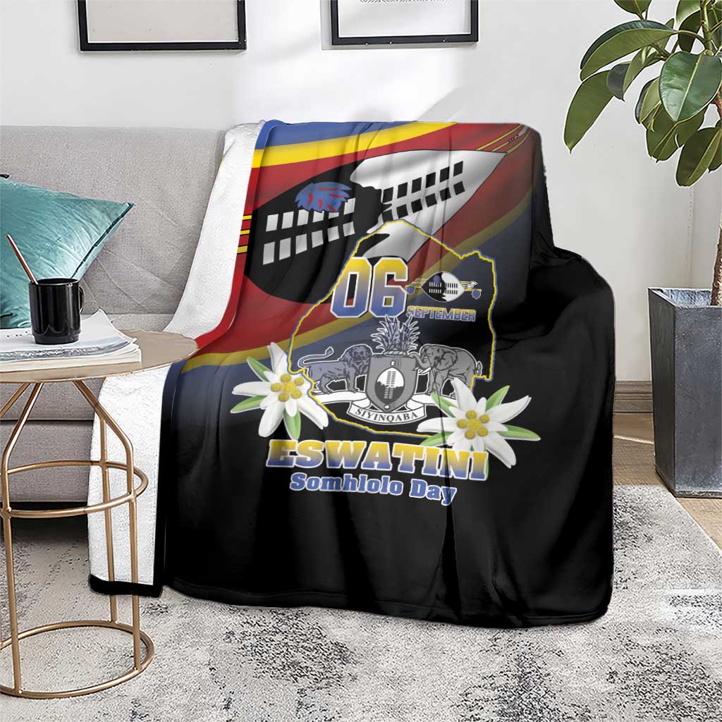 Eswatini Independece Day Blanket Coat Of Arms With Map - Wonder Print Shop