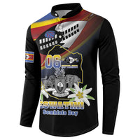 Personalized Eswatini Independece Day Button Sweatshirt Coat Of Arms With Map - Wonder Print Shop