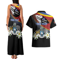 Personalized Eswatini Independece Day Couples Matching Tank Maxi Dress and Hawaiian Shirt Coat Of Arms With Map - Wonder Print Shop