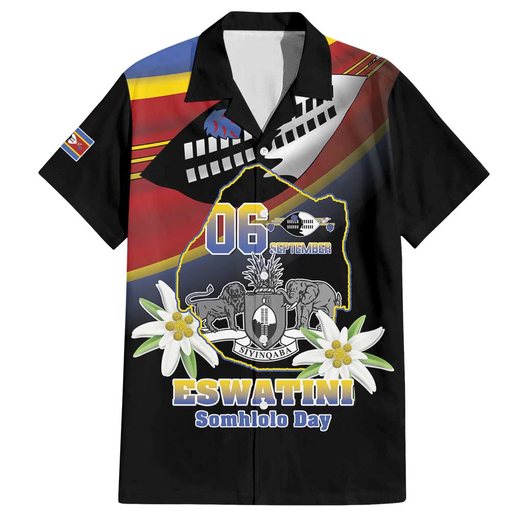 Personalized Eswatini Independece Day Family Matching Long Sleeve Bodycon Dress and Hawaiian Shirt Coat Of Arms With Map - Wonder Print Shop