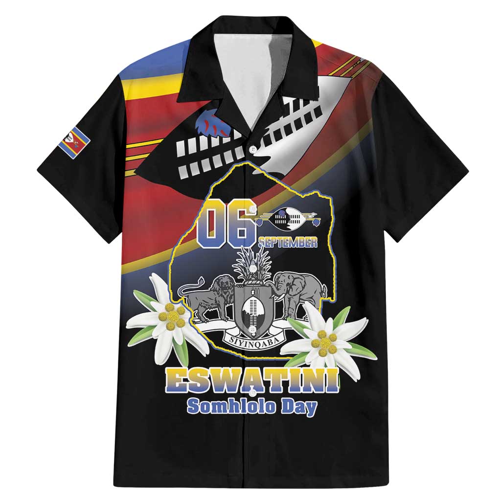 Personalized Eswatini Independece Day Family Matching Mermaid Dress and Hawaiian Shirt Coat Of Arms With Map - Wonder Print Shop