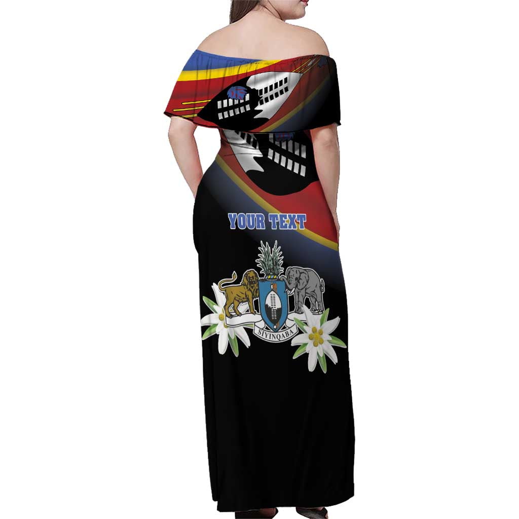 Personalized Eswatini Independece Day Family Matching Off Shoulder Maxi Dress and Hawaiian Shirt Coat Of Arms With Map - Wonder Print Shop