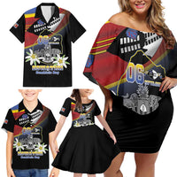 Personalized Eswatini Independece Day Family Matching Off Shoulder Short Dress and Hawaiian Shirt Coat Of Arms With Map - Wonder Print Shop