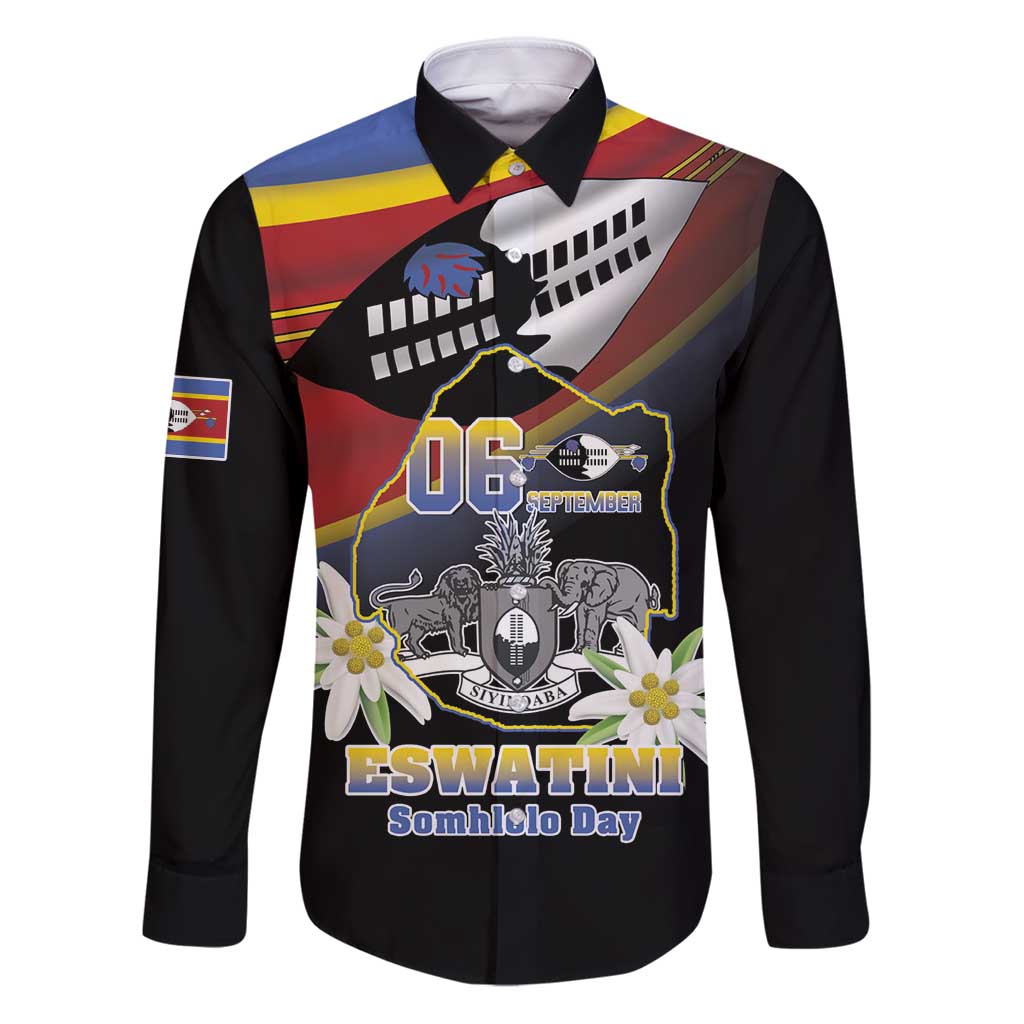 Personalized Eswatini Independece Day Family Matching Puletasi and Hawaiian Shirt Coat Of Arms With Map - Wonder Print Shop