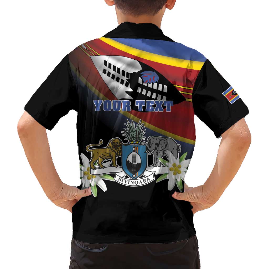 Personalized Eswatini Independece Day Family Matching Short Sleeve Bodycon Dress and Hawaiian Shirt Coat Of Arms With Map - Wonder Print Shop