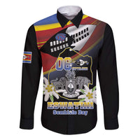 Personalized Eswatini Independece Day Family Matching Short Sleeve Bodycon Dress and Hawaiian Shirt Coat Of Arms With Map - Wonder Print Shop