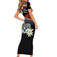Personalized Eswatini Independece Day Family Matching Short Sleeve Bodycon Dress and Hawaiian Shirt Coat Of Arms With Map - Wonder Print Shop